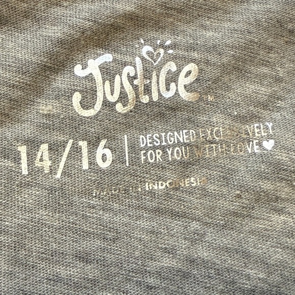 Justice Gray and Yellow Cut-Out Short Sleeve Tee - Picture 5 of 6